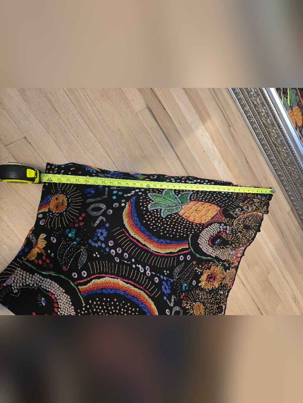 FARM Rio Black Asymmetrical Skirt with Rainbow & Pineapple Print - Picture 4 of 6